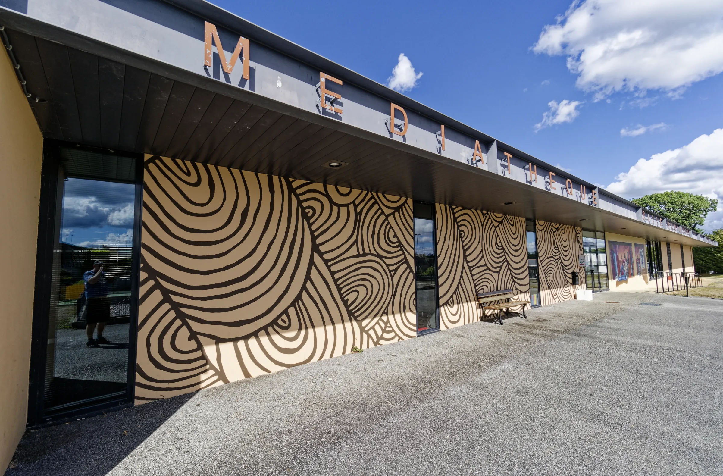 Fresque murale, paysage maritime de la région de Carnac et Quiberon, en Bretagne.